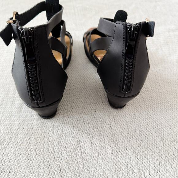 Black Rhinestone Detail Strappy Wedge Sandal - Size 8 - Picture 6 of 8